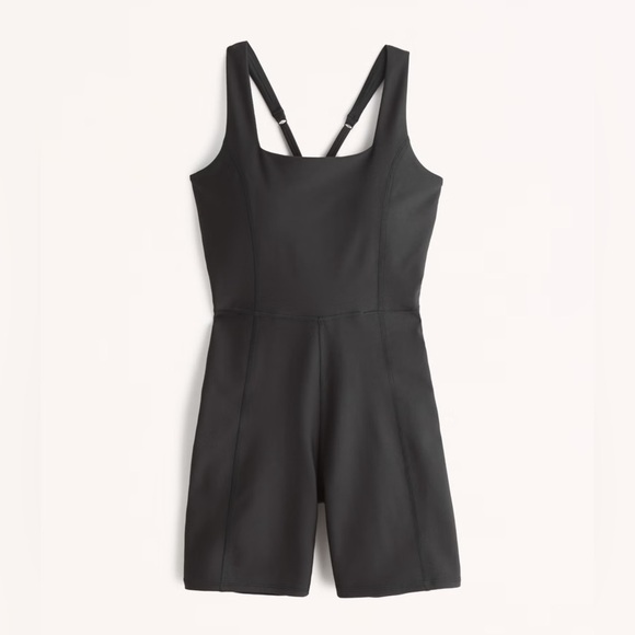 Abercrombie YPB sculptLUX Squareneck Onesie in Black size Small